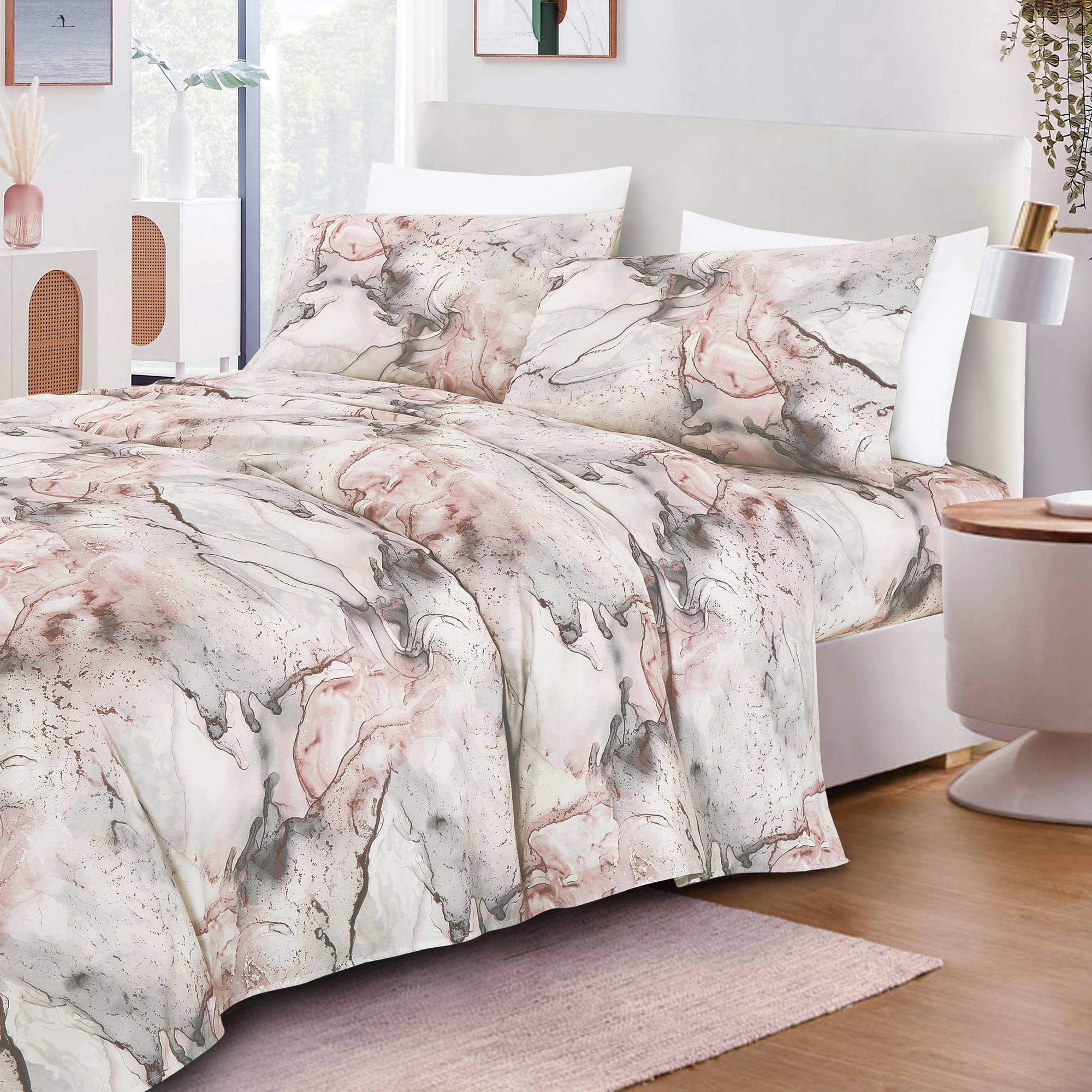 Evjk 3-4 PC Jcrown Sheet Set, Contemporary Style, Ultra Soft, Twin XL