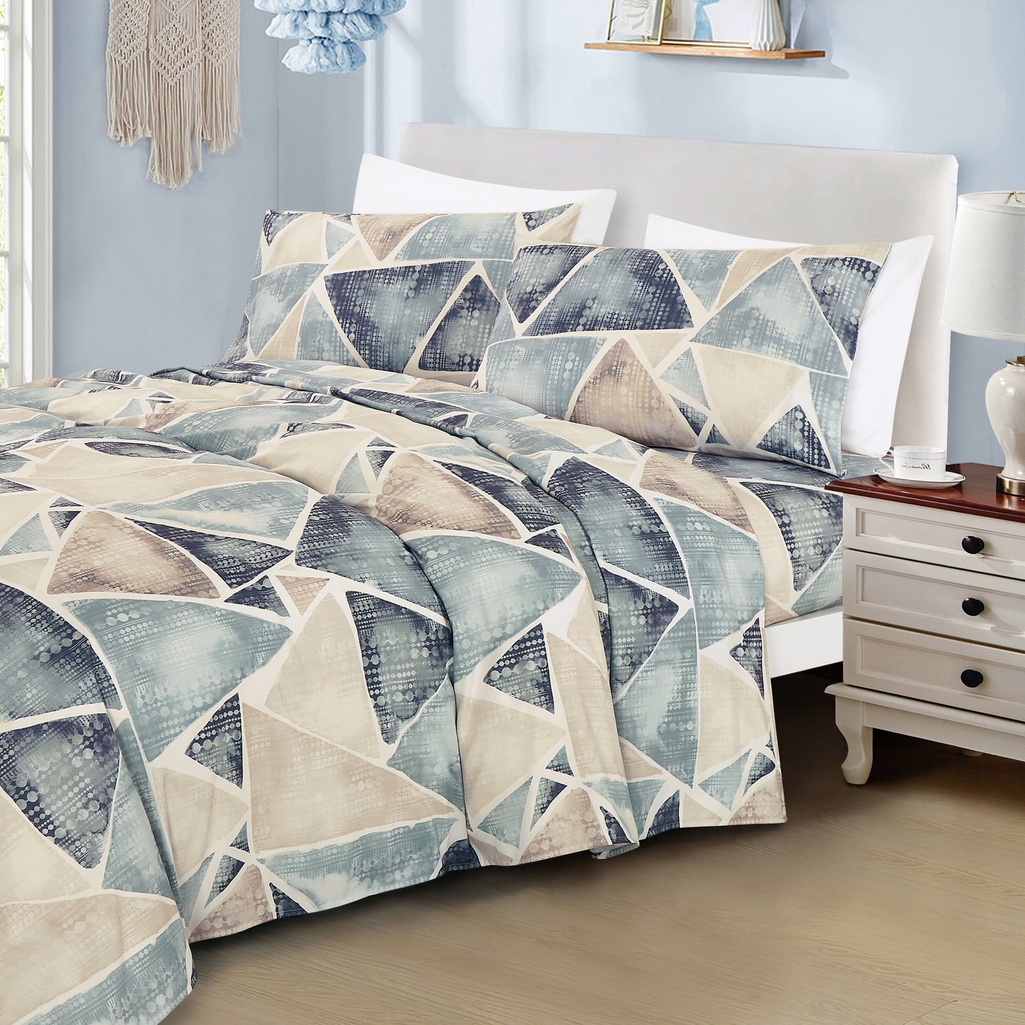 Evjk 3-4 PC Jcrown Sheet Set, Trendy Design, Comfortable Fit, Full