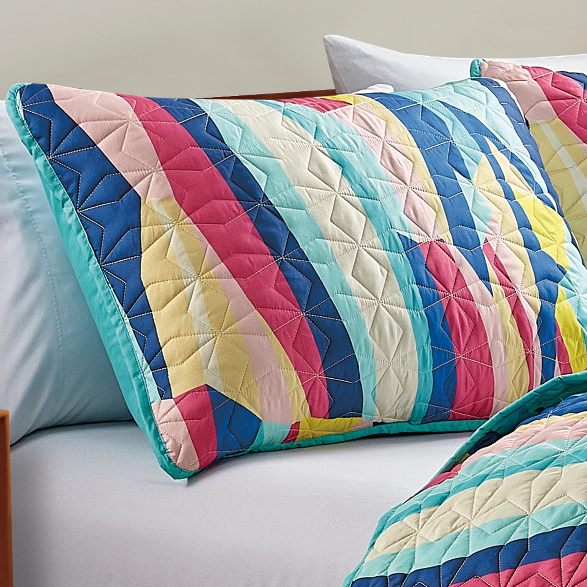Evjk 3-Piece Decorative Lightweight Bedspread Set – Breathable, Microfiber with Chic Print, QUEEN