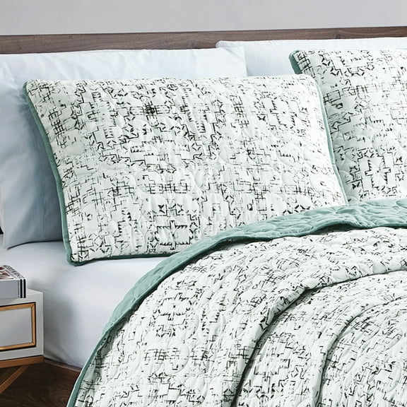 Evjk 3-Piece Decorative Lightweight Bedspread Set – Durable, Microfiber with Decorative Print, QUEEN