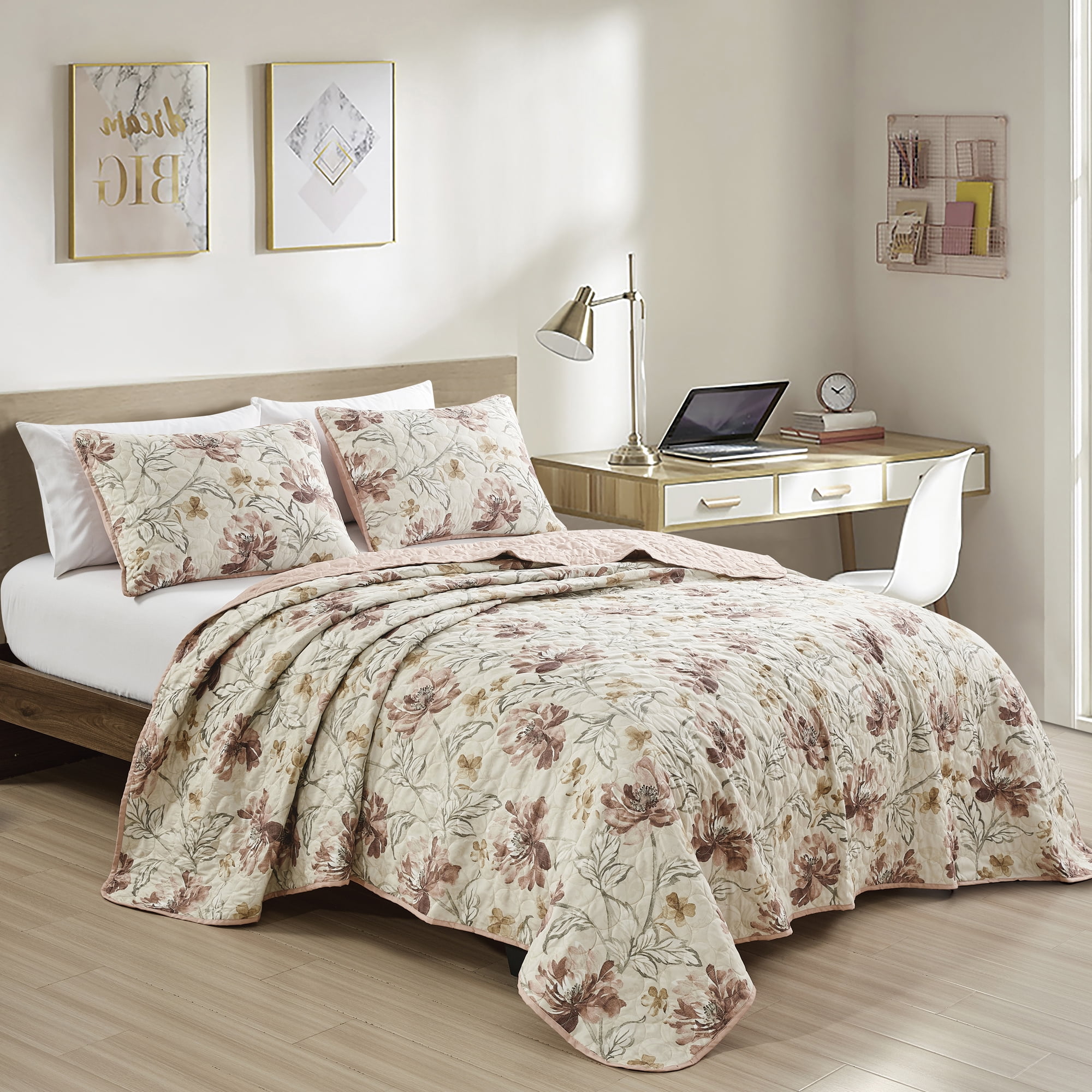 Evjk 3-Piece Decorative Lightweight Bedspread Set – Oversized, Microfiber with Vibrant Print, King