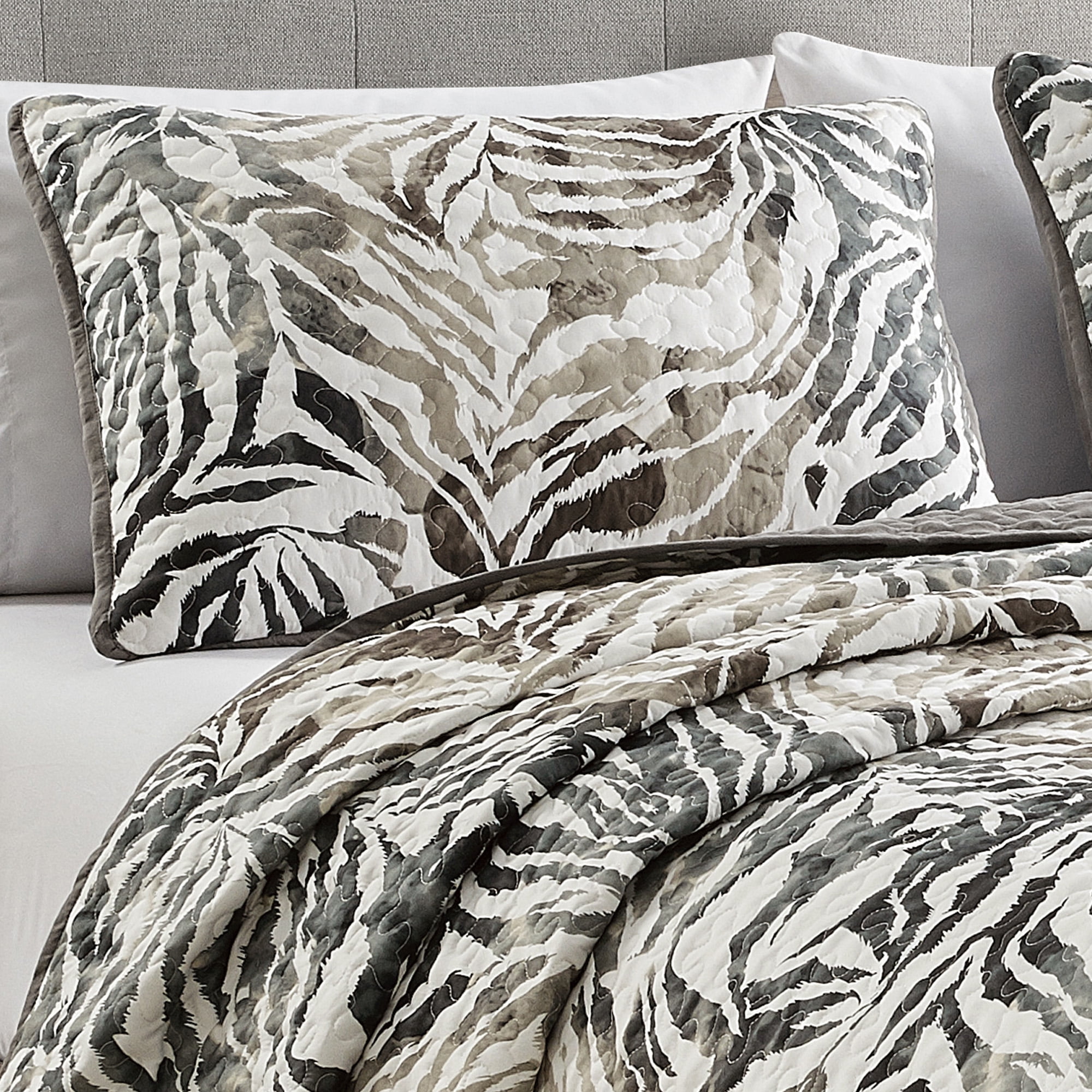 Evjk 3-Piece Oversized Quilting Set Bedspread Set – Reversible, Microfiber with Minimalist Print,Queen