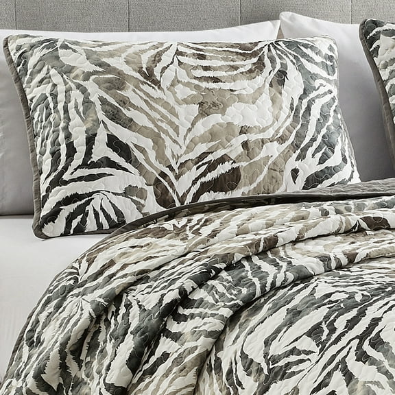 Evjk 3-Piece Oversized Quilting Set Bedspread Set – Reversible, Microfiber with Minimalist Print,Queen