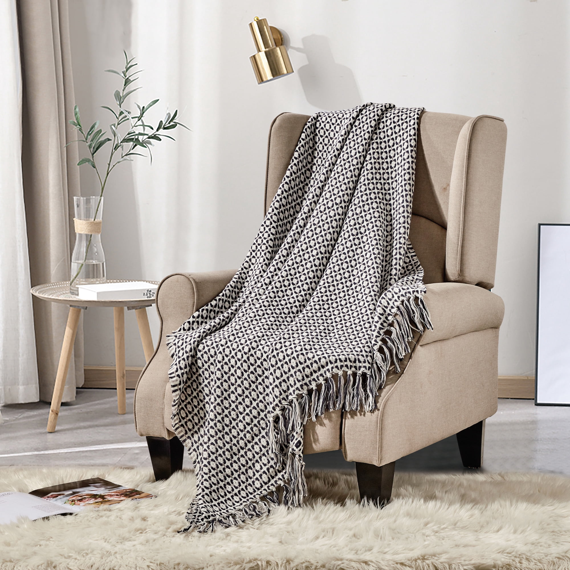 Evjk Luxury Single Piece Throw Blanket – 50"x67", Soft Cozy Decorative Sofa & Bed Accent