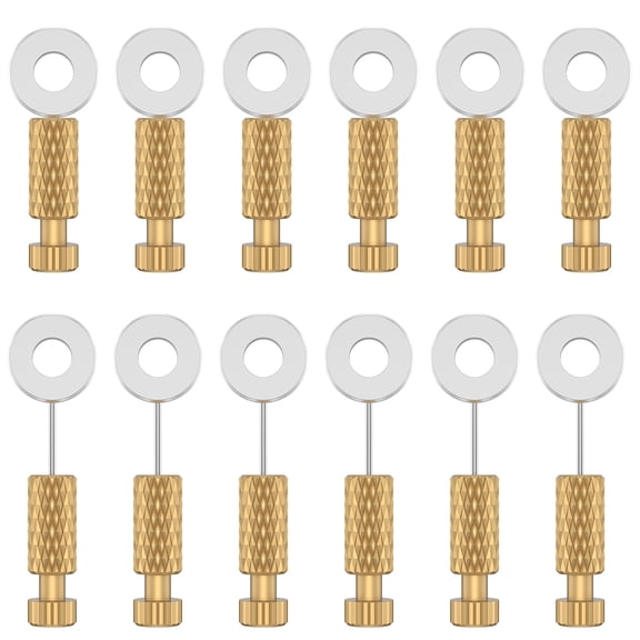 Evjurcn 12Pcs Leather Suture Positioning Needles 12mm 18mm DIY Leathercraft Located Needles Brass Leather Locking Pins Non-slip Leather Craft Hand Stitching Fixing Needle for Fixing Leather