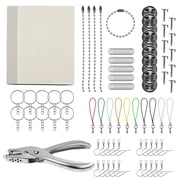 Evjurcn 166Pcs Shrinky Dink Sheets Kit Shrink Paper Keychain Kit with 20 Shrink Papers 10 Key Rings 10 Ear Hooks 100 Opening Ring Hole Puncher Shrinking Plastic Sheets Kit for DIY Craft