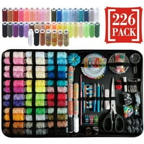 Evjurcn 226Pcs Sewing Needle Thread Kit Portable Hand Sewing Supplies Kit Professional Basic Sewing Repair Kit Large Adult Sewing Set with 43 XL Spools Needles Scissors for Home Travel