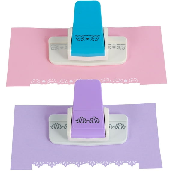 Evjurcn 2Pcs Border Punch for DIY Projects Border Edge Craft Punch Delicate Punch Pattern Edge Paper Punch Compact Craft Border Puncher Stainless Steel Blades Precise Cutting for Scrapbooking