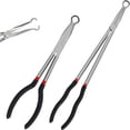 thumbnail image 1 of Evjurcn 2Pcs Hose Pliers 11inch 16inch Electrical Disconnect Pliers O-shaped Hose Clamp Pliers Steel Long Handle Spark Plug Removal Pliers for Electrical Connectors and Cooling Hose Clips, 1 of 6