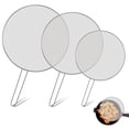 thumbnail image 1 of Evjurcn 3-Piece Stainless Steel Splatter Guard Set (13", 11", 9.8") Fine Mesh Cover, Grease & Oil, Splatter Screen for Frying Pan, Cooking Pots, with Comfort Grip Handles, 1 of 7