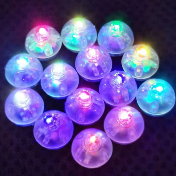 Evjurcn 50Pcs LED Balloon Light Decorative Mini Ball Light Round Luminous Ball Lamp Colorful Flash Party Light Portable Miniature Light Bulb Reusable for Wedding Party Birthday Decor