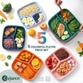thumbnail image 1 of Evjurcn 5Pcs Divided Dinner Plates 3 Compartments Divided Dinner Plate Stackable Portion Control Plates Reusable Divider Plates for Kids and Adults Microwave and Dishwasher Safe, 1 of 7