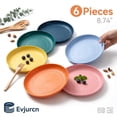 thumbnail image 1 of Evjurcn 6 Pack 8.74 Inches Deep Plastic Plates Unbreakable Dinner Plates Reusable Plastic Dinner Plates Microwave and Dishwasher Safe Dish for Party School Kitchen, 1 of 10