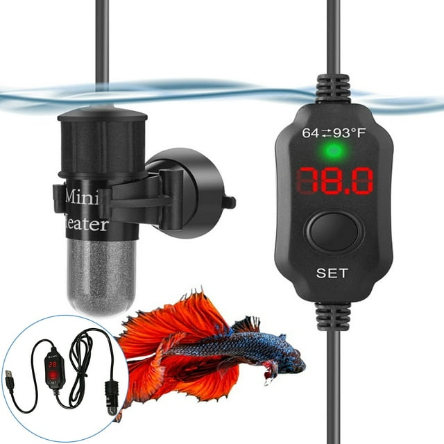 Evjurcn Aquarium Heater 10W Mini Fish Tank Heater with Digital Display