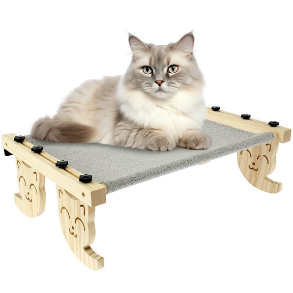 Evjurcn Cat Window Perch Hanging and Floor Standing Double-use Cat Hammock Cat Window Bed for Indoor Cats Easy to Adjust and Assemble Cat Bed Seat for Windowsill Floor Bedside Drawer Cabinet