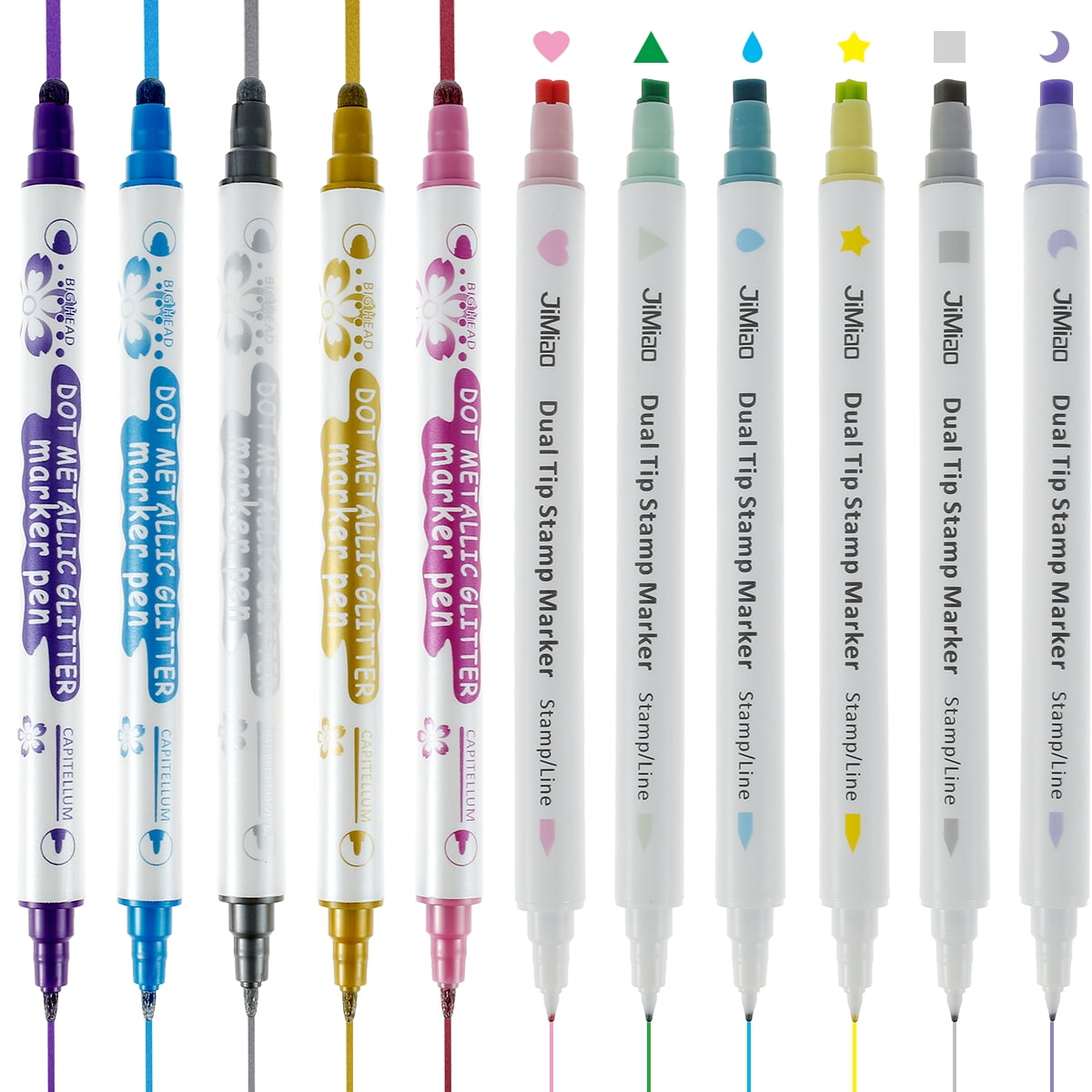 Evjurcn Dual Tip Dot Markers 11 Colors Dot Marker Pens for Kids Adults  Regular Colors Dot Pens for Journaling Scrapbooking DIY Highlighting  Drawing Markers 