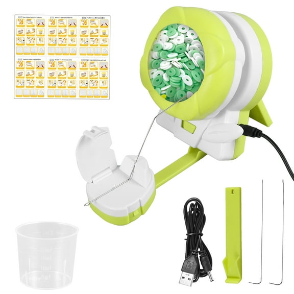 Evjurcn Electric Bead Spinner Clay Bead Spinner Kit USB Powered Spin Bead Loader with 3 Needles Automatic Fast Bead Spinner Electric Beading Machine for Bracelets Jewelry Making