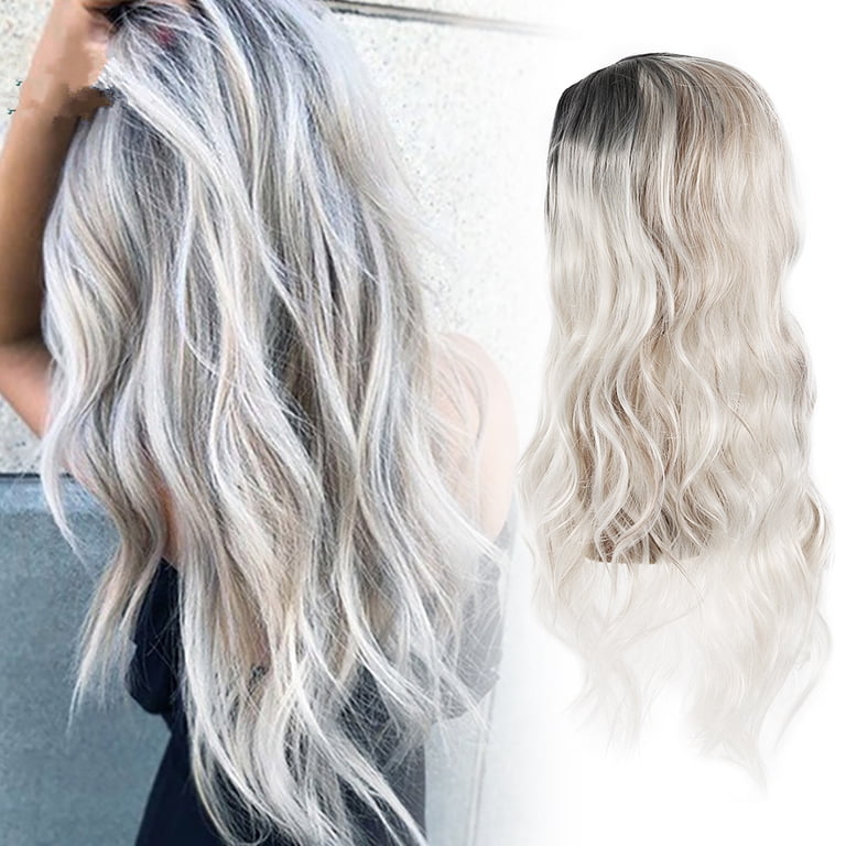 Gray Curly Wavy Lace Front Wig Wavymy Grey Lace Front Wig 13x4 African American Gray Human  main image 3