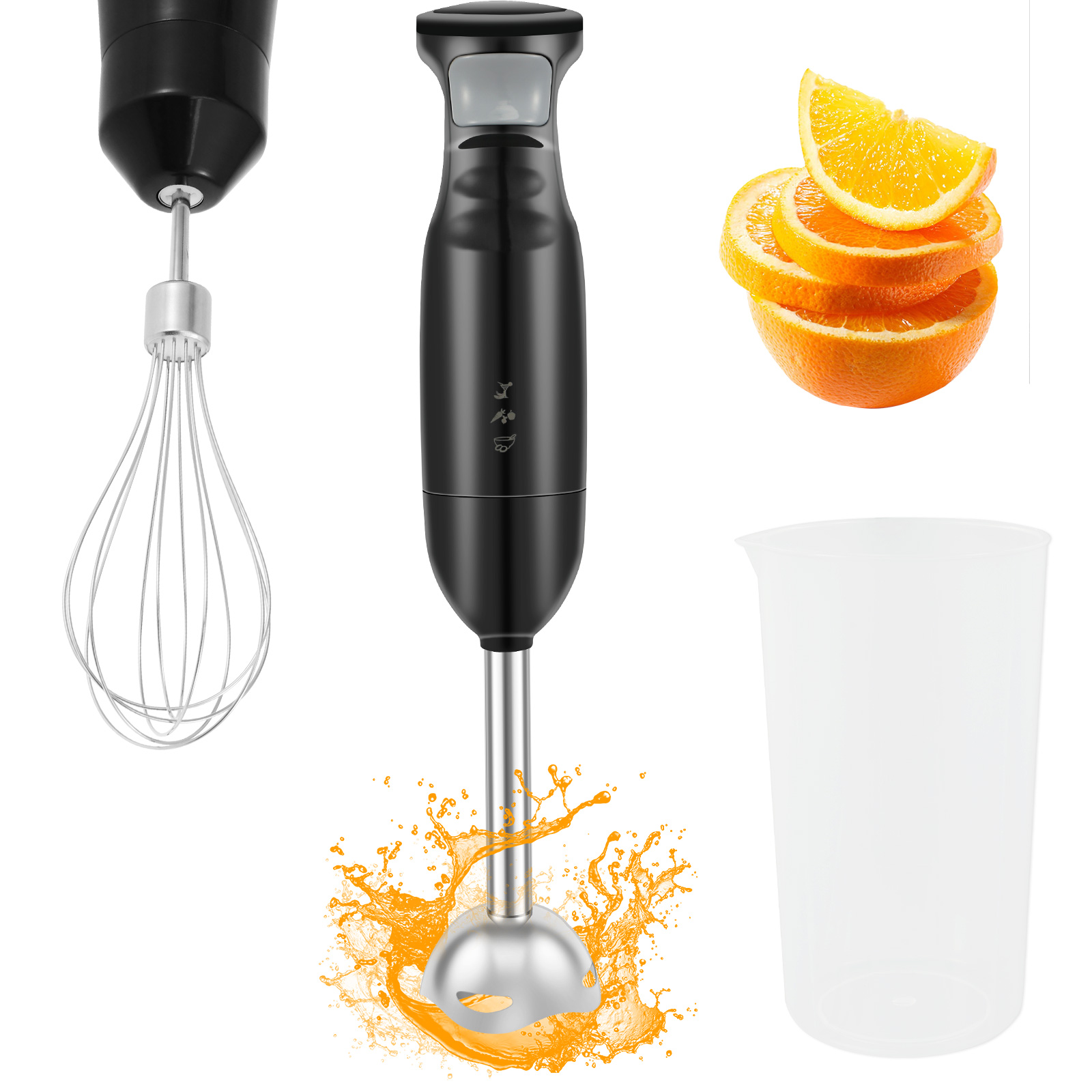 Evjurcn Hand Blender 300W Electric Stick Blender with Stainless