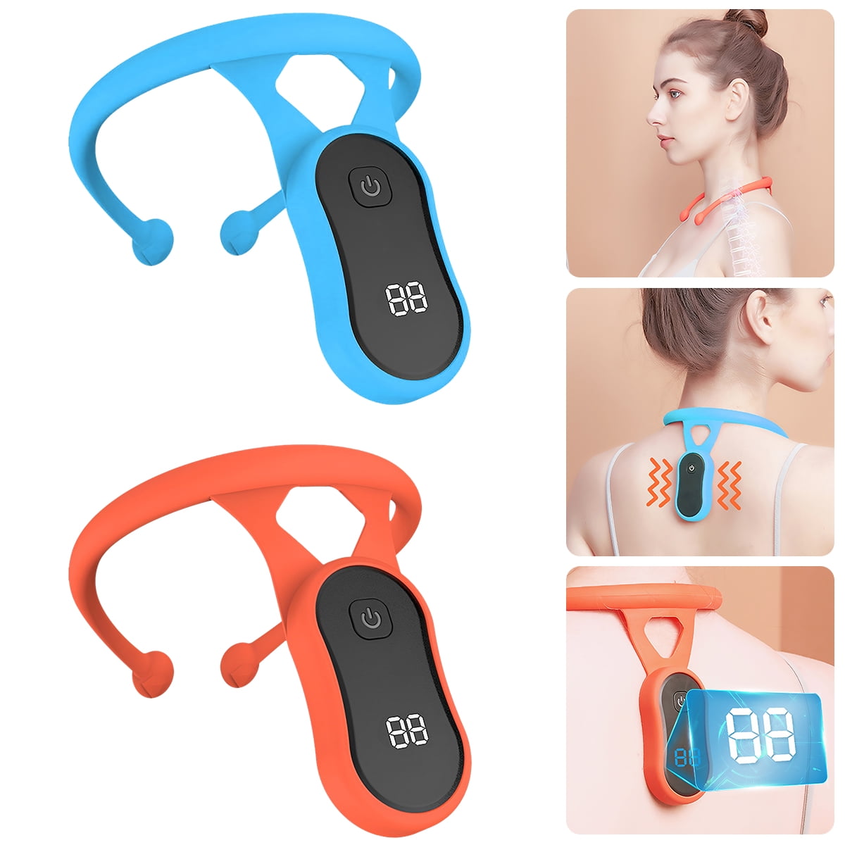 Evjurcn Lymphatic Massager Ultrasonic Portable Lymphatic Soothing Body Shaping Neck Instrument Sitting Posture Correction Belt Neck Lymphatic Relief Massager for Men Women