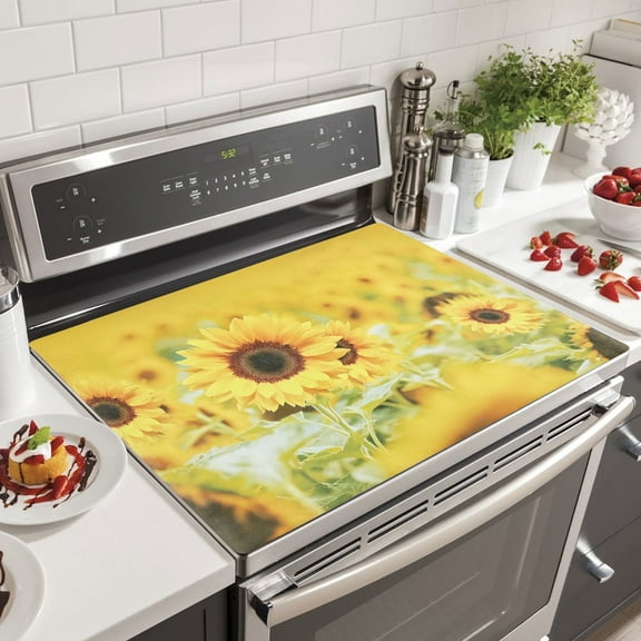 Evjurcn Stove Top Covers 20.47 × 23.62 inch Anti Slip PVC Stove Mat Protector Waterproof Dish Drying Mat for Kitchens