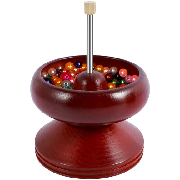 Evjurcn Wooden Bead Spinner with Beading Needle Manual Clay Beads Spinner Bowl Fast Beading Bowl Loader Kit Portable Spin Bead Loader DIY Making Bead Spinner for DIY Crafts Bracelet Jewelry