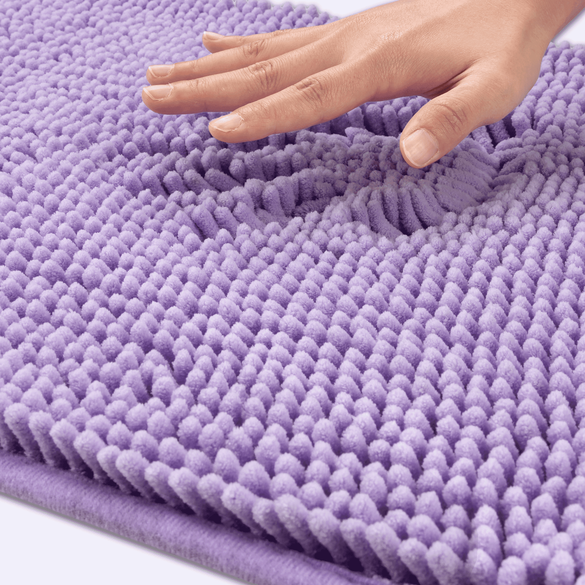 Evlmd Bathroom Rugs, Extra Soft Absorbent Shaggy Chenille Bath Rugs, Non-Slip Dark Purple Bath Mats for Bathroom Floor Tub and Shower, Home Decor Accessories, 24" X 59"