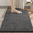 thumbnail image 1 of Evlmd Bathroom Rugs, Soft Chenille Non-Slip Bath Rug, Strong Water Absorbent Quick Dry Machine Washable, 16" x 24" Dark Grey Shower Mat for Tub & Bathroom Floor, 1 of 7