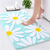 Evlmd Bathroom Rugs Non Slip Washable, Beige Large Bath Mats for Bathroom Floor, Soft Cute Daisy, Shaggy Soft and Absorbent, Thick Plush Shower Bath Rug Runner Decor, 20" X 32"