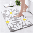 thumbnail image 1 of Evlmd Bathroom Rugs Non Slip Washable, Gray Large Bath Mats for Bathroom Floor, Soft Cute Daisy, Shaggy Soft and Absorbent, Thick Plush Shower Bath Rug Runner Decor, 20" X 32", 1 of 6