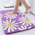 thumbnail image 1 of Evlmd Bathroom Rugs Non Slip Washable, Purple Large Bath Mats for Bathroom Floor, Soft Cute Daisy, Shaggy Soft and Absorbent, Thick Plush Shower Bath Rug Runner Decor, 20" X 32", 1 of 6