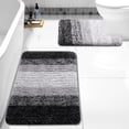 thumbnail image 1 of Evlmd Bathroom Rugs Sets 2 Piece, Soft Absorbent Microfiber Bath Rug Set, Non-Slip, Machine Wash Dry, Plush Shaggy Bath Mats for Bathroom (24"x16"+U-24"x20", Black), 1 of 7