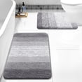 thumbnail image 1 of Evlmd Bathroom Rugs Sets 2 Piece, Soft Absorbent Microfiber Bath Rug Set, Non-Slip, Machine Wash Dry, Plush Shaggy Bath Mats for Bathroom (24"x16"+U-24"x20", Grey), 1 of 6