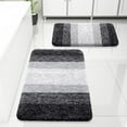 thumbnail image 1 of Evlmd Bathroom Rugs Sets 2 Piece, Soft Absorbent Microfiber Bath Rug Set, Non-Slip, Machine Wash Dry, Plush Shaggy Bath Mats for Bathroom (30"x20"+24"x16", Black), 1 of 5