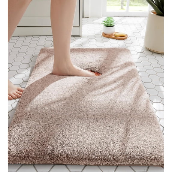 Evlmd Bathroom Rugs, Shaggy Soft and Absorbent Bath Rug, Non-Slip, Thick Plush Machine Washable Dry Bath Mats for Bathroom, Tub and Shower, 24" x 47"