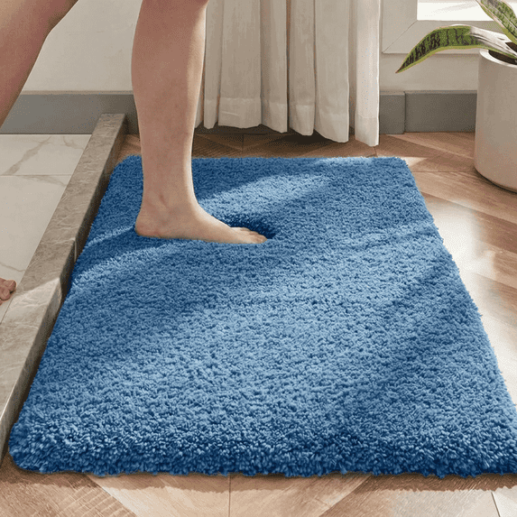 Evlmd Bathroom Rugs, Shaggy Soft and Absorbent Bath Rug, Non-Slip, Thick Plush Machine Washable Dry Bath Mats for Bathroom, Tub and Shower, 24" x 59"