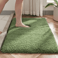 thumbnail image 1 of Evlmd Bathroom Rugs, Green Shaggy Soft and Absorbent Bath Rug, Non-Slip, Thick Plush Machine Washable Dry Bath Mats for Bathroom, Tub and Shower, 24" x 16", 1 of 8