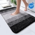 thumbnail image 1 of Evlmd Black Bathroom Rugs Mat, Large Bath Rug for Bathroom Floor Non-Slip, Super Elastic Soft Easier to Dry Bath Shower Mat Runner, Machine Washable Bath Mat, 24" x 47", 1 of 7