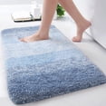thumbnail image 1 of Evlmd Blue Bathroom Rugs Mat, Large Bath Rug for Bathroom Floor Non-Slip, Super Elastic Soft Easier to Dry Bath Shower Mat Runner, Machine Washable Bath Mat, 16" x 24", 1 of 5