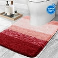 thumbnail image 1 of Evlmd Burgundy Bathroom Rugs Mat, Large Bath Rug for Bathroom Floor Non-Slip, Super Elastic Soft Easier to Dry Bath Shower Mat Runner, Machine Washable Bath Mat, 20" x 24" Contour Rug, 1 of 7