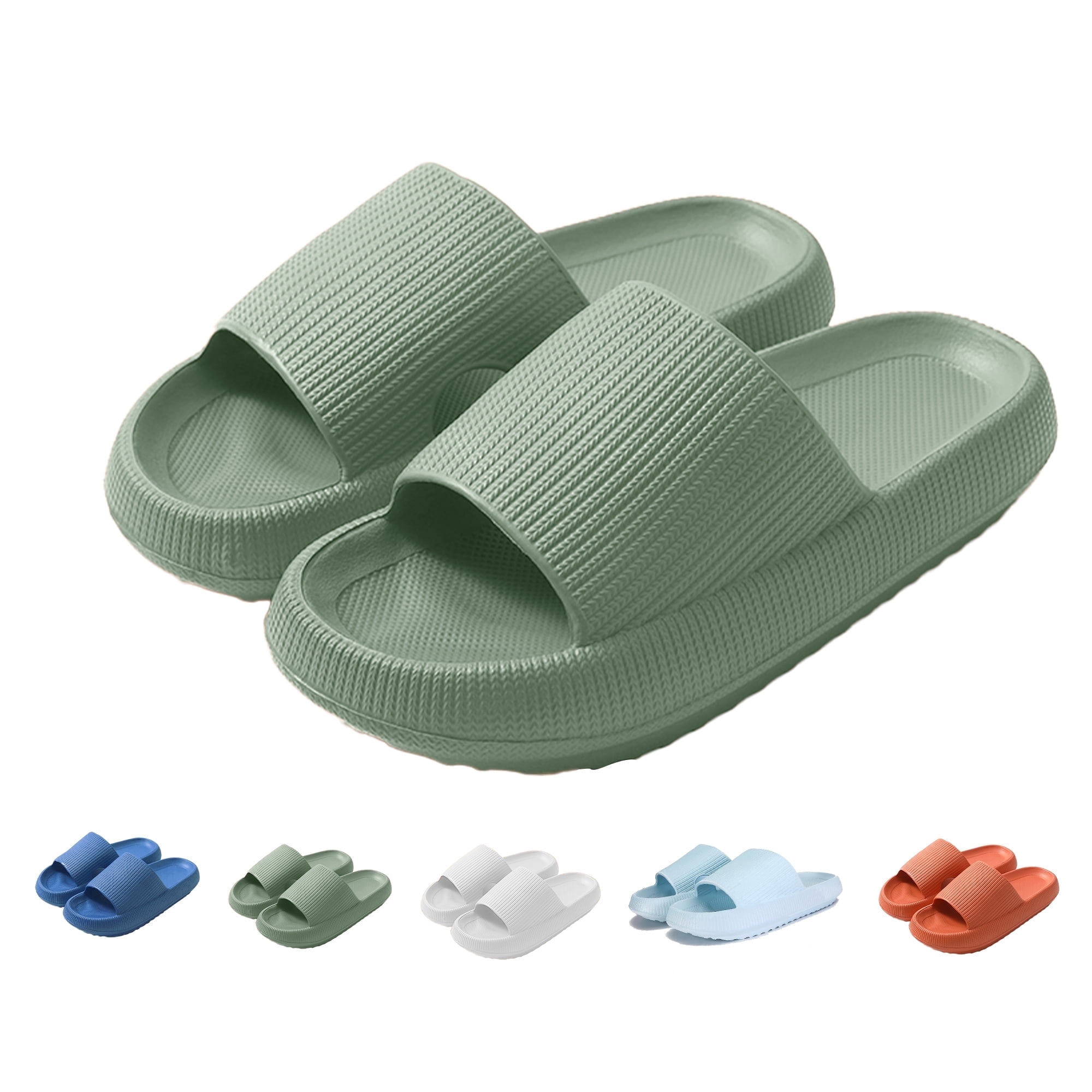 Evlmd Cloud Slide Sandal for Women and Men, Pillow Slippers Thicken Sole Slide, Shower Bathroom Slides Sandals, Slides Super Comfy Soft Foam Slip-Resistant Slides