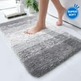 thumbnail image 1 of Evlmd Gray Bathroom Rugs Mat, Large Bath Rug for Bathroom Floor Non-Slip, Super Elastic Soft Easier to Dry Bath Shower Mat Runner, Machine Washable Bath Mat, 20" x 30", 1 of 7