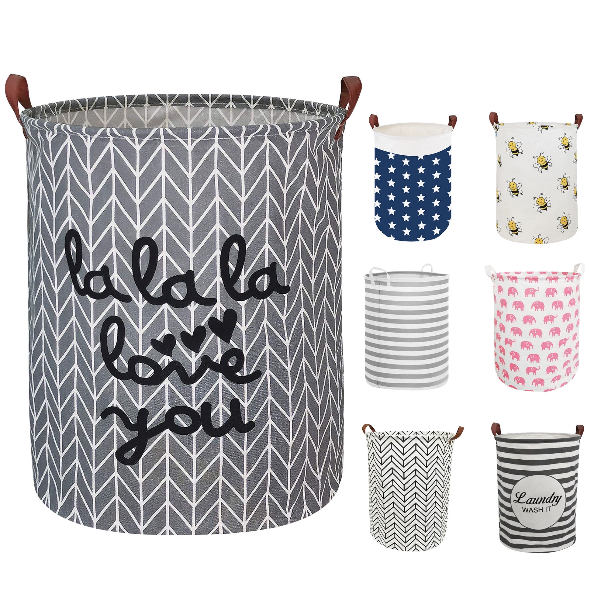 Evlmd Large Laundry Basket, Waterproof Canvas Laundry Hamper