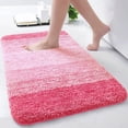 thumbnail image 1 of Evlmd Pink Bathroom Rugs Mat, Large Bath Rug for Bathroom Floor Non-Slip, Super Elastic Soft Easier to Dry Bath Shower Mat Runner, Machine Washable Bath Mat, 20" x 30", 1 of 5