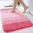 thumbnail image 1 of Evlmd Pink Bathroom Rugs Mat, Large Bath Rug for Bathroom Floor Non-Slip, Super Elastic Soft Easier to Dry Bath Shower Mat Runner, Machine Washable Bath Mat, 24" x 47", 1 of 5