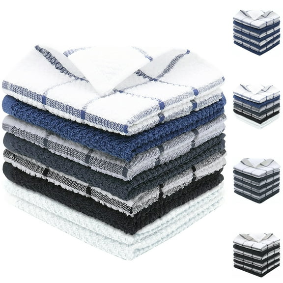 Evlmd Ultra Absorbent Multicolor Cotton Dish Kitchen Towels (8 Count)