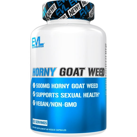 Evlution Horny Goat Weed for Men 500mg, 60ct Capsules