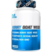 Evlution Nutrition Horny Goat Weed 500mg for Men, Herbal Stamina & Vitality Support, Vegan, Non-GMO, 60 Veggie Capsules