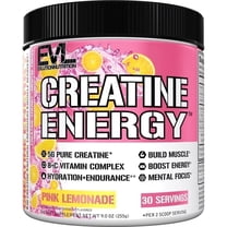 Evlution Nutrition Creatine Energy - Supports Muscle Growth, Boosts Energy, Endurance & Cognition - 5g Pure Creatine Monohydrate Per Serving - B C Vitamin Complex - 30 Servings - Pink Lemonade