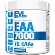 Evlution Nutrition EAA7000 - Pre & Post Workout Powder - Muscle Building + Recovery Supplement - 7g Essential Amino Acids + 5g BCAAs - Endurance + Energy Support - 30 Servings - Unflavored